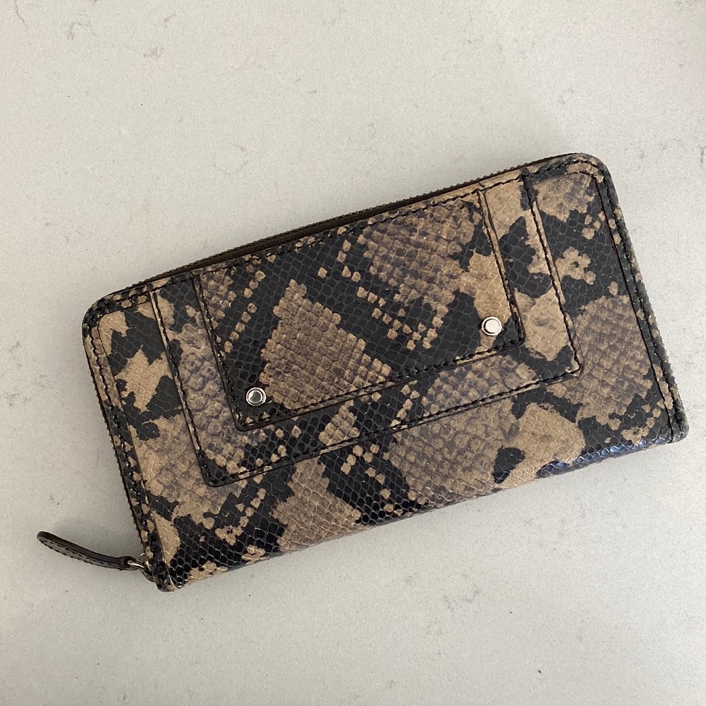 Banana Republic Faux Snakeskin Zip Around Wallet